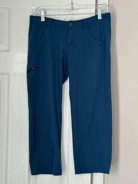Patagonia Women's Happy Hike Capris Glass Blue Hiking Travel Athleisure Size 4